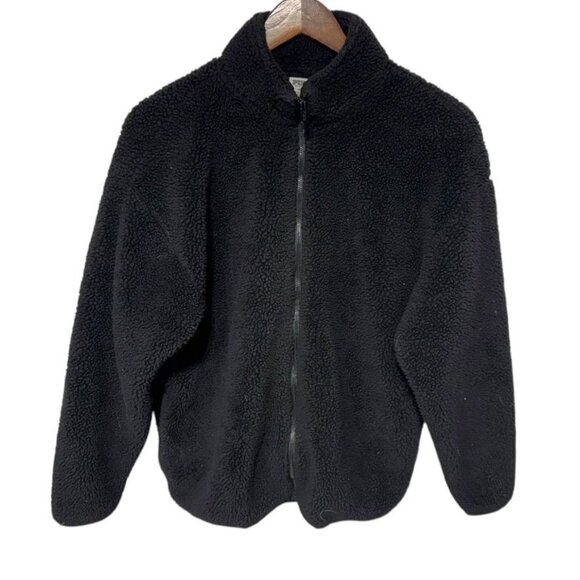 Victoria's Secret PINK Black Teddy Bear Jacket Size Medium - Picture 1 of 6